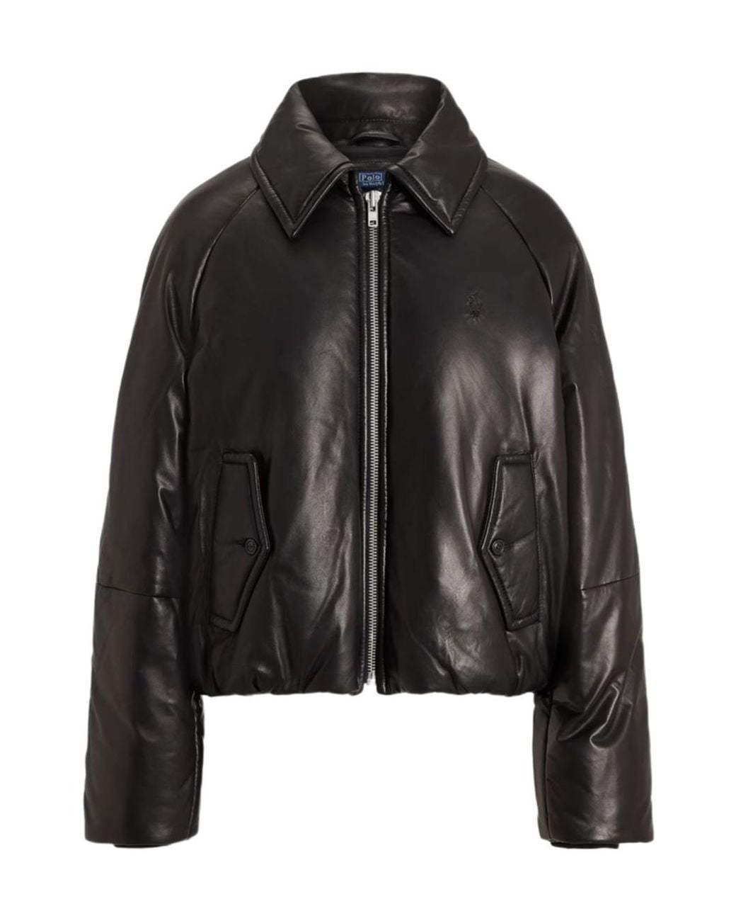 Polo Ralph Lauren Black Bomber Leather Jacket