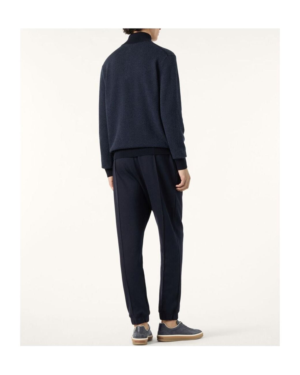 Loro Piana Blue Roadster Half-Zipped Sweater for men
