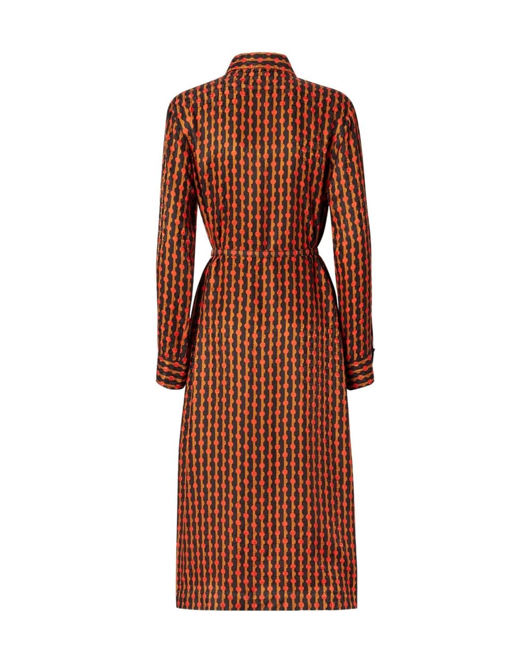 Fendi And Dots Jacquard Silk Dress in Brown | Lyst