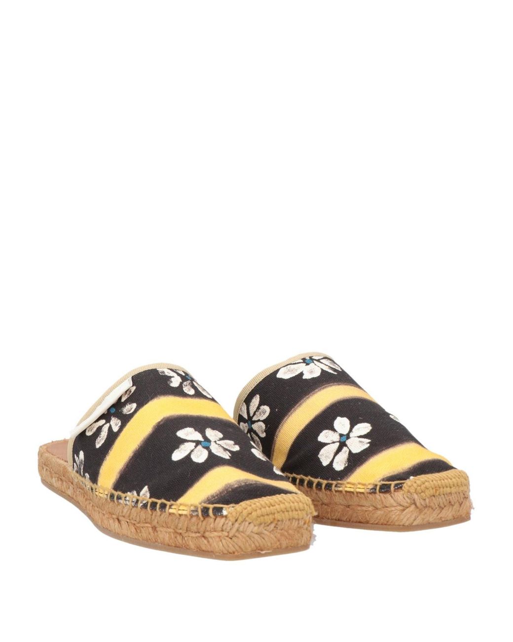 Marni Natural Floral Canvas Hemp Sole Sandals