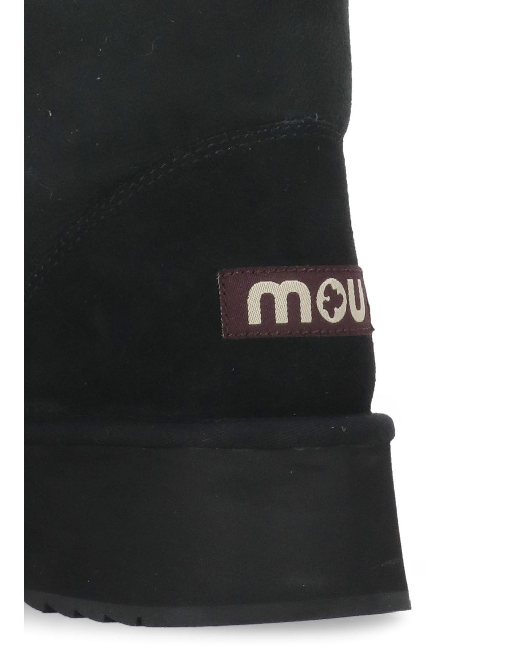Mou Black Shearling Stitch Boots