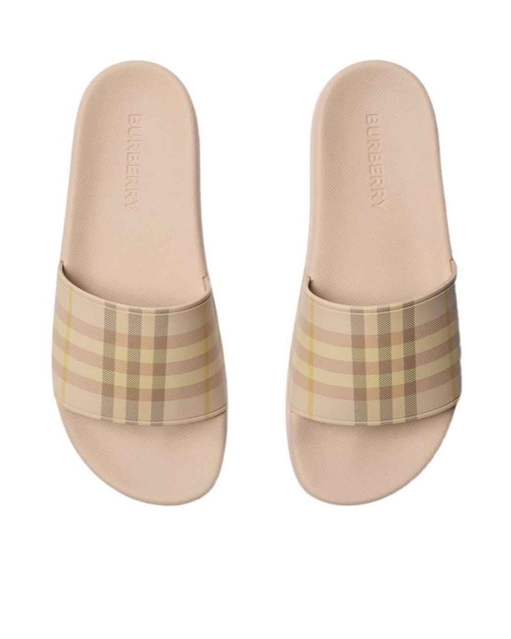 Burberry Natural Check Slides
