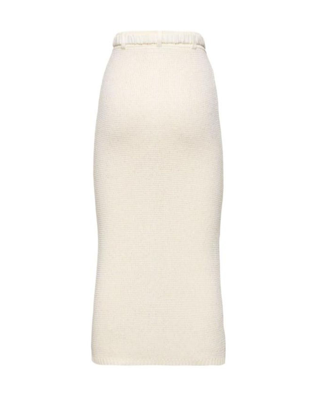 Alessandra Rich Natural Belt-Loop Skirt
