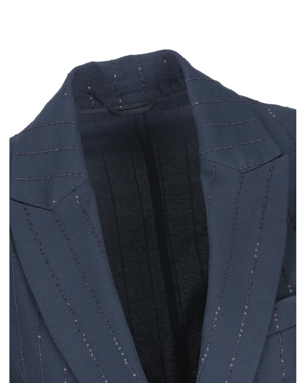 Brunello Cucinelli Blue Chalk Stripe Blazer