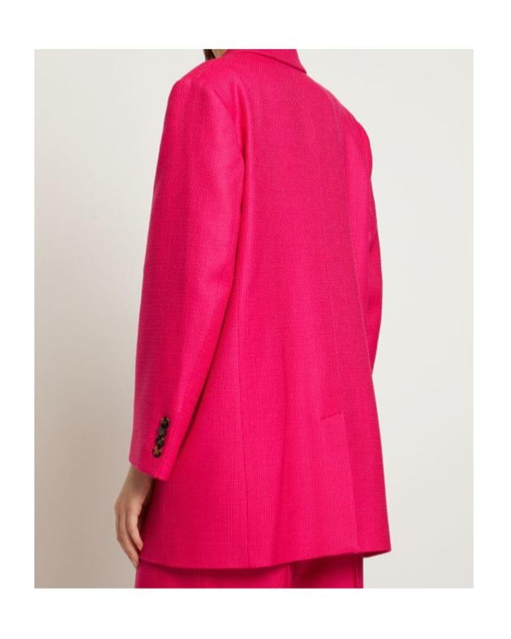 GIUSEPPE DI MORABITO Pink Textured Wool Oversize Blazer