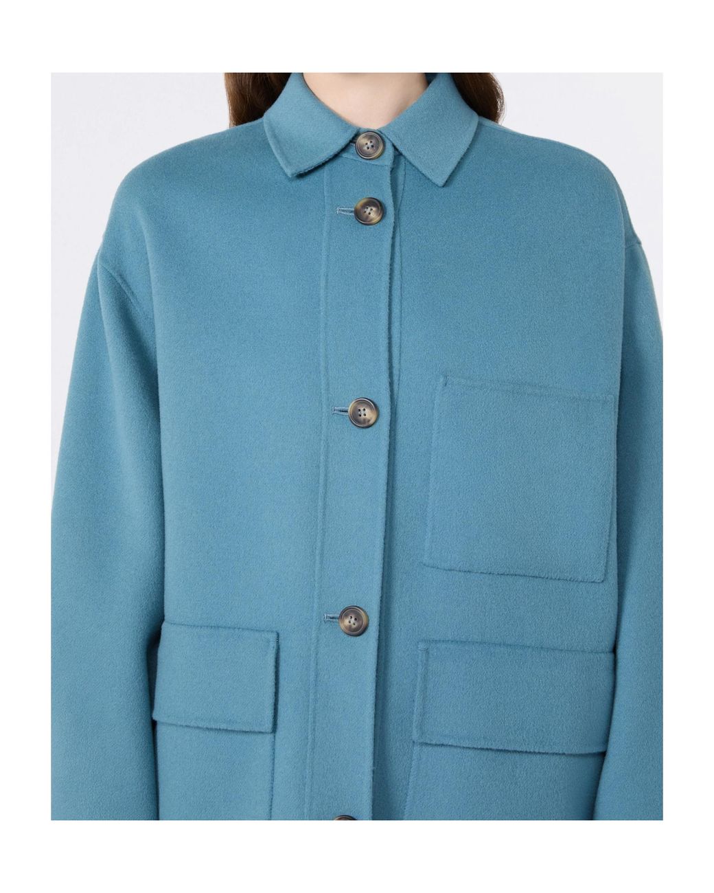 Weekend by Maxmara Blue Folk Button-Up Coat