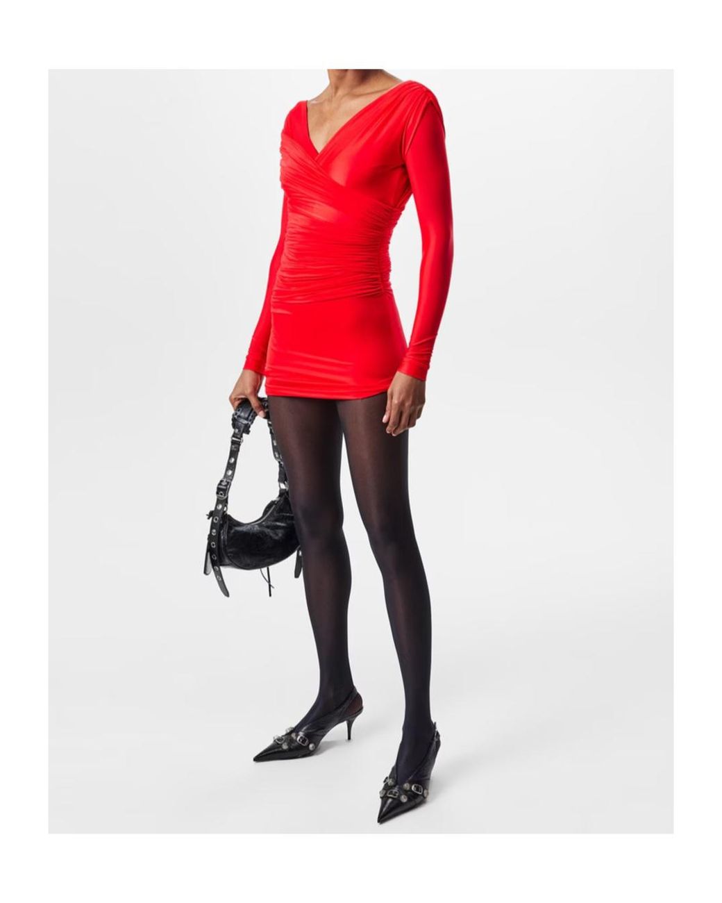Balenciaga Red Draped Dress