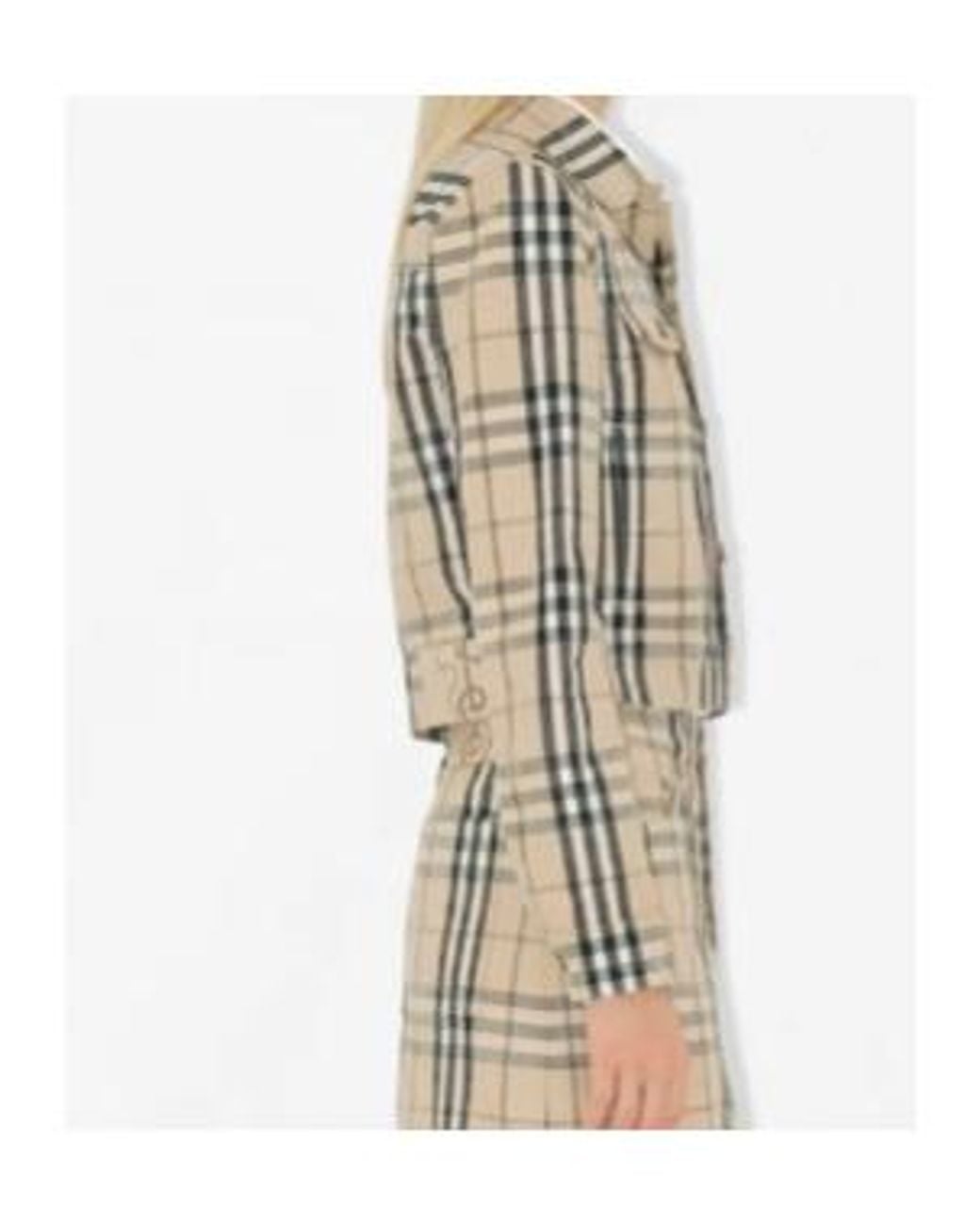 Burberry Metallic Checked Buttoned Long-Sleeved Jacket