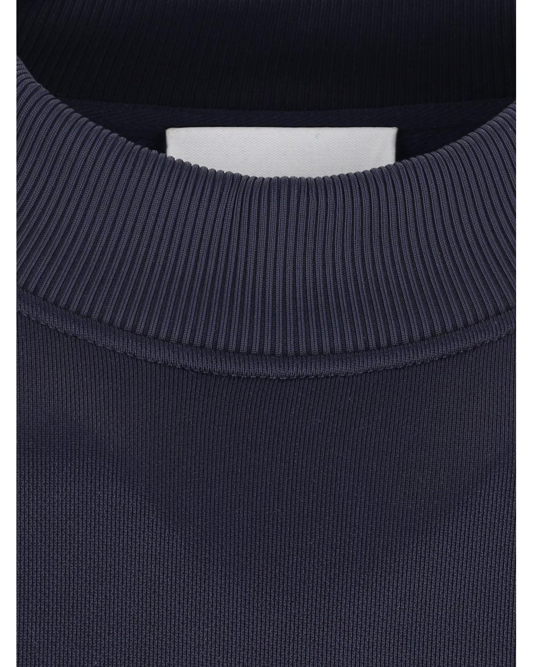 AMI Blue Ami Logo Embroidered Side-Striped Sweatshirt for men