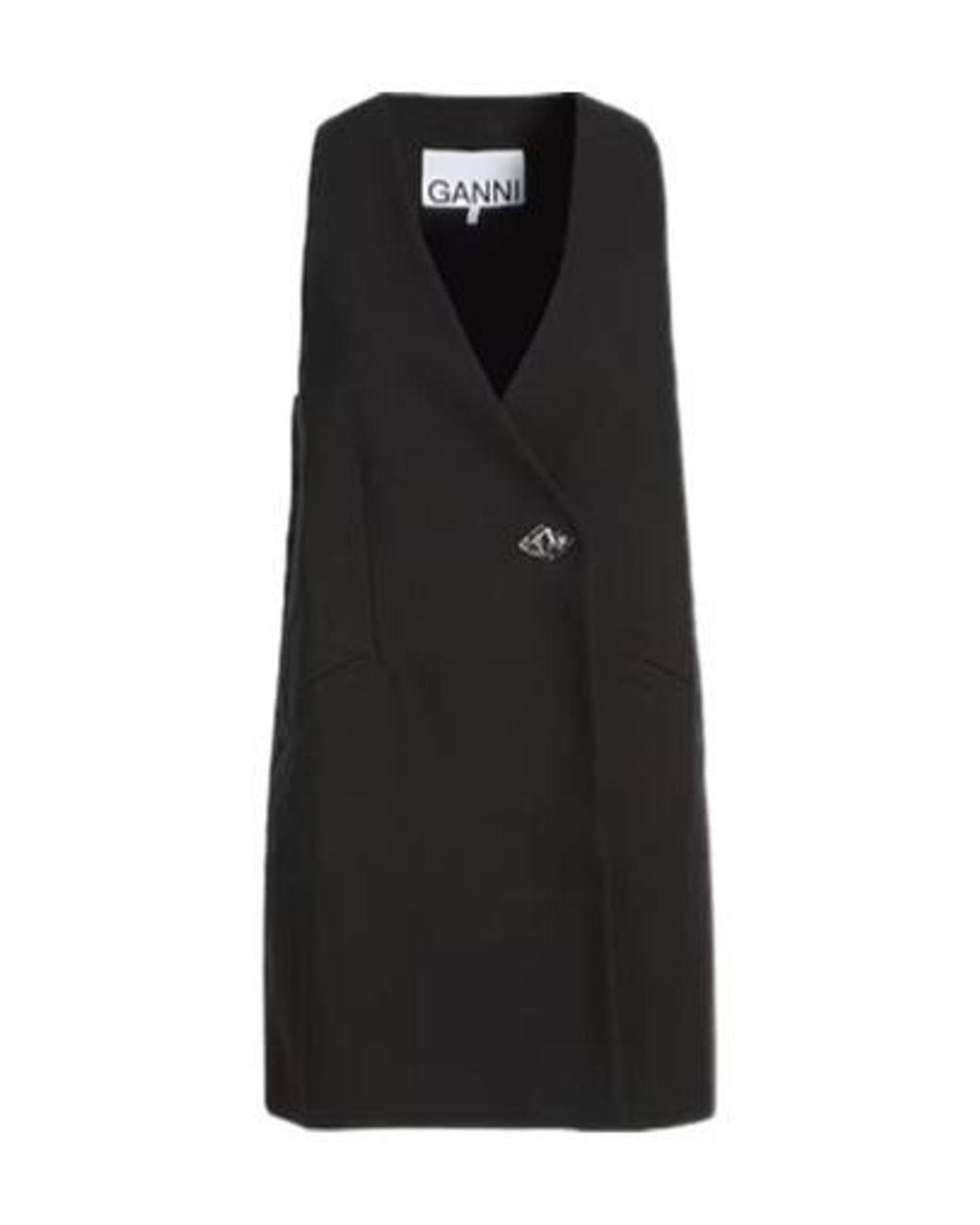 Ganni Black Suit-Style Vest