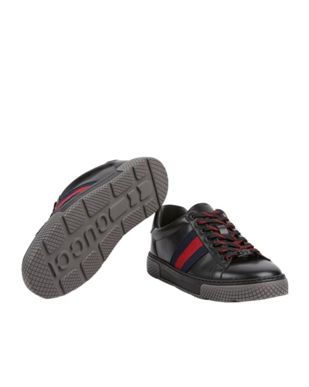 Gucci Black Ace Trainers With Web, Uk for men