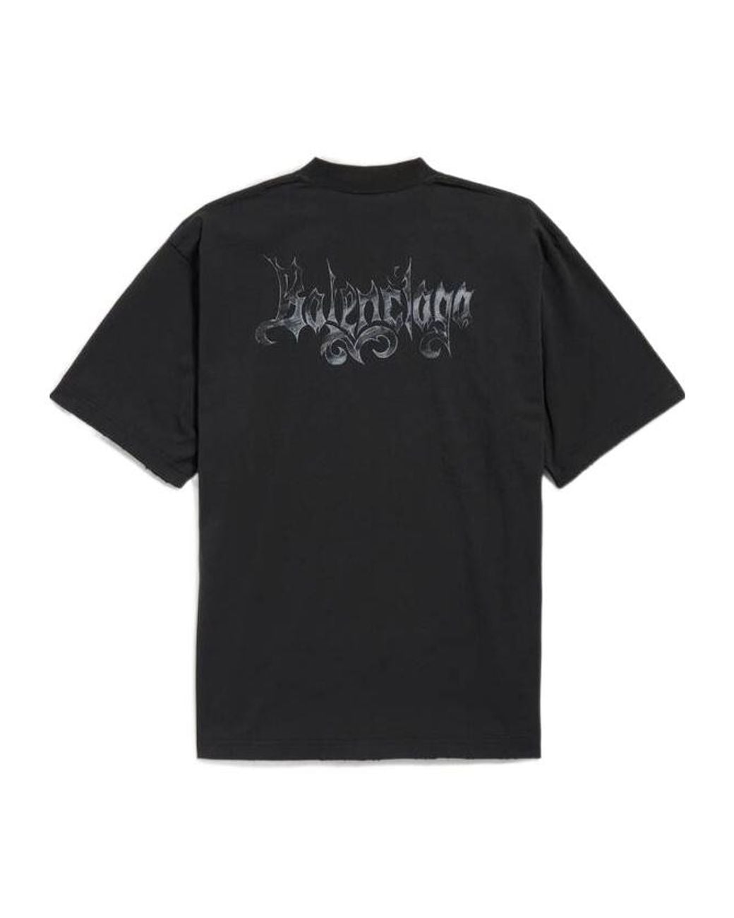 Balenciaga Black Apos;S Gothic Logo Crewneck T-Shirt for men
