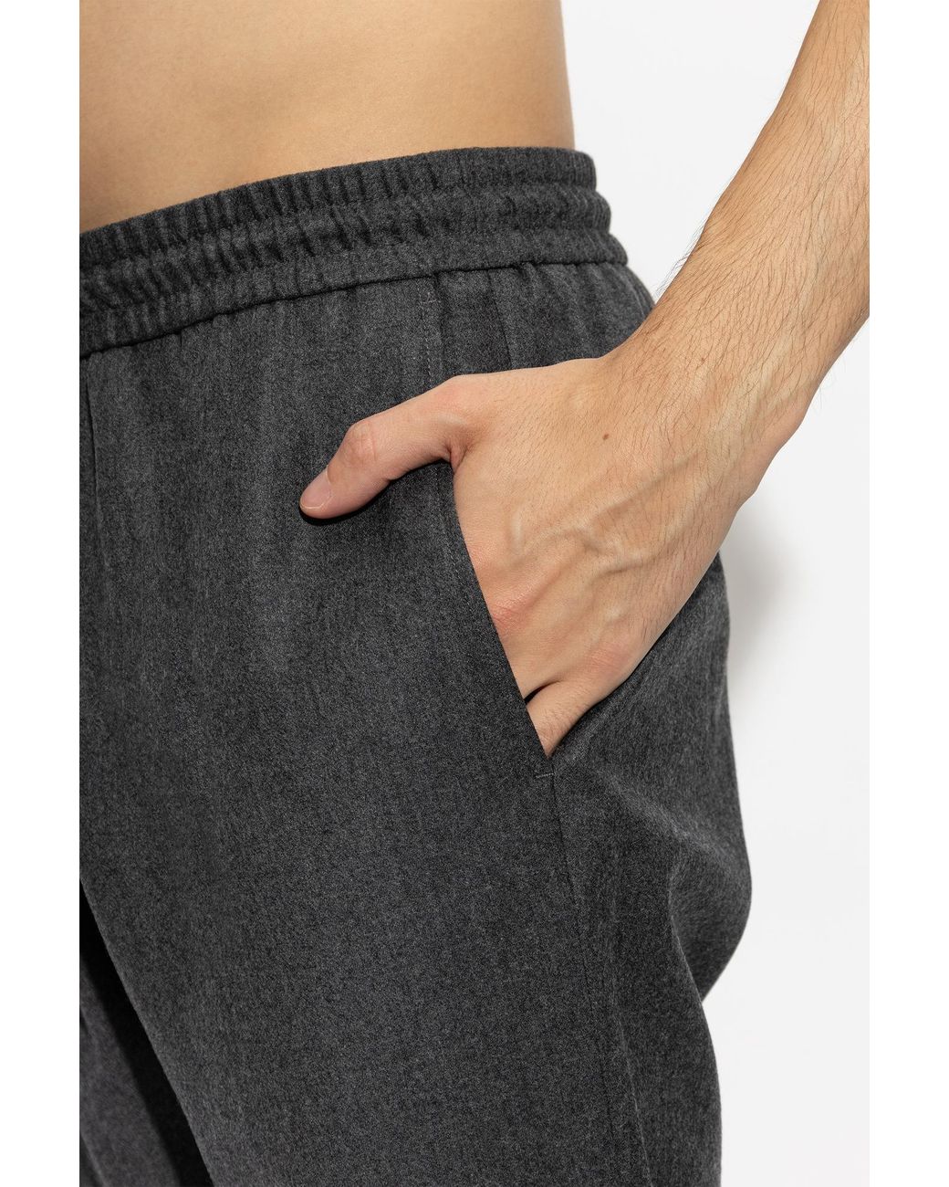 Paul Smith Gray Drawstring Pleated Pants for men