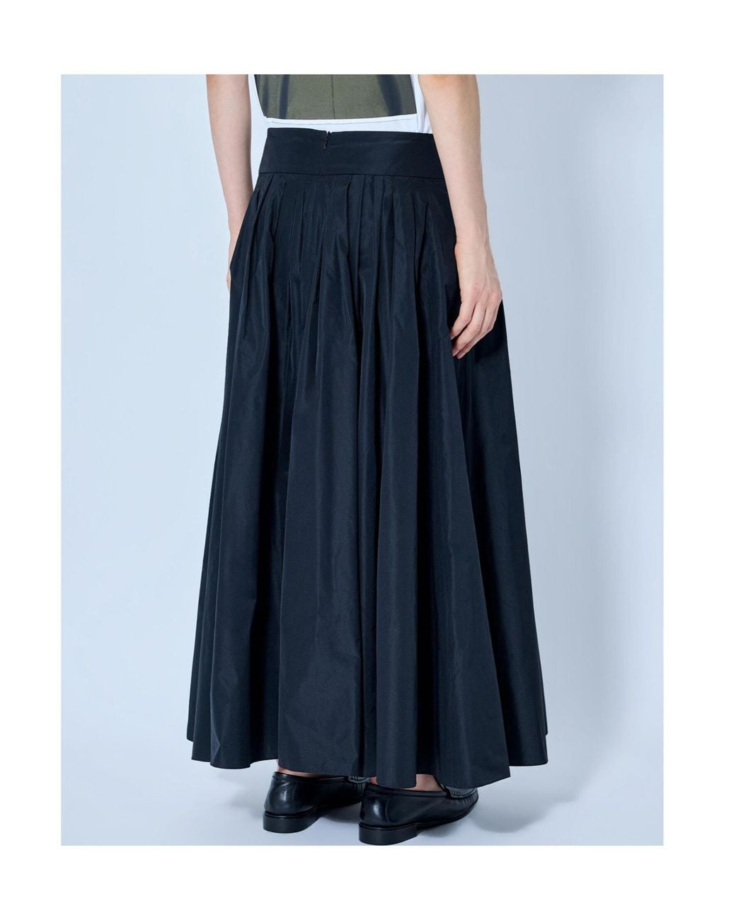 Max Mara Blue 'S Smmromina Pleated Maxi Skirt