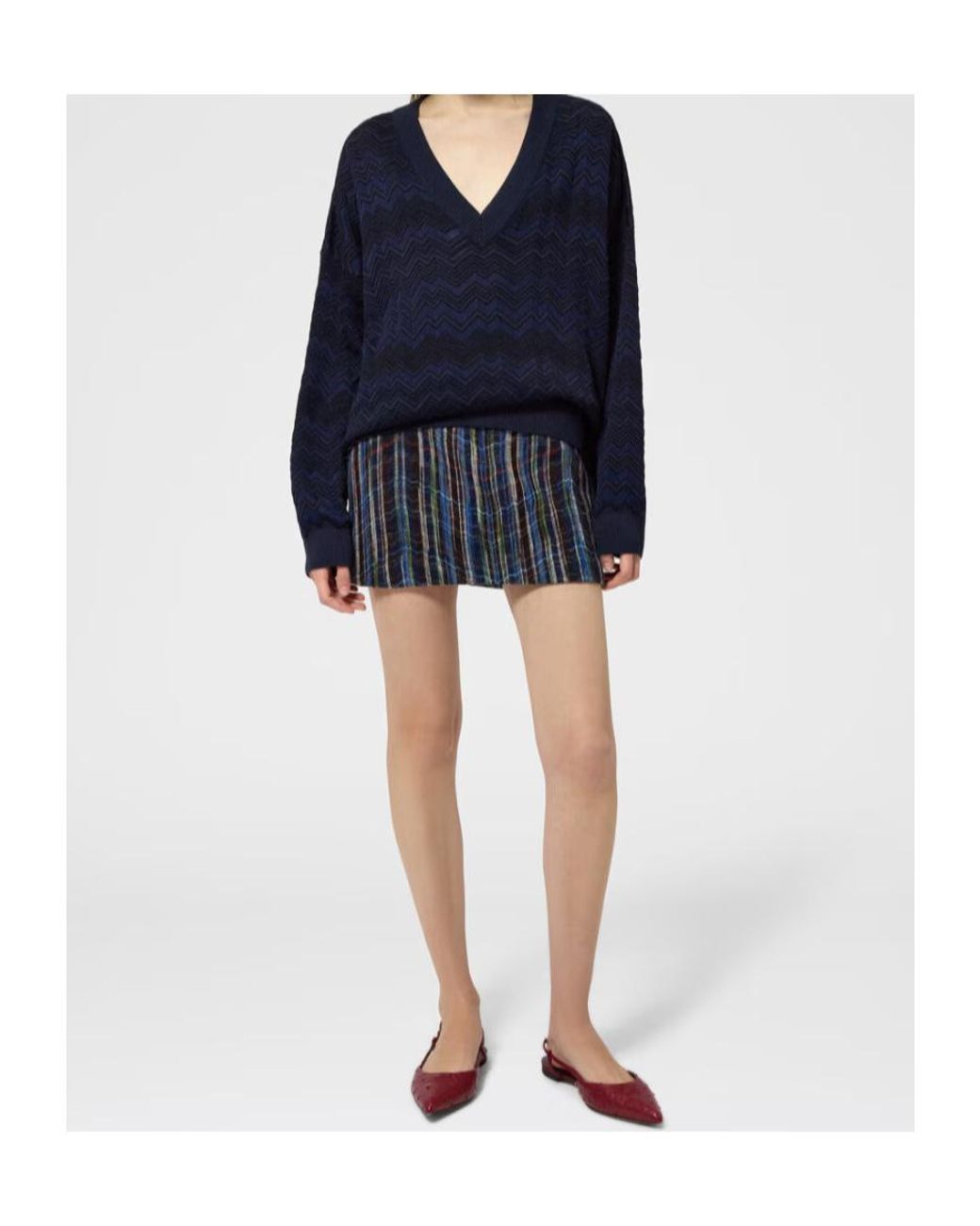 Missoni Blue Striped Mini Skirt