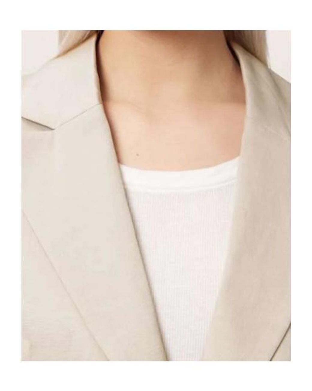 AllSaints Natural Helena Single Breasted Cropped Blazer