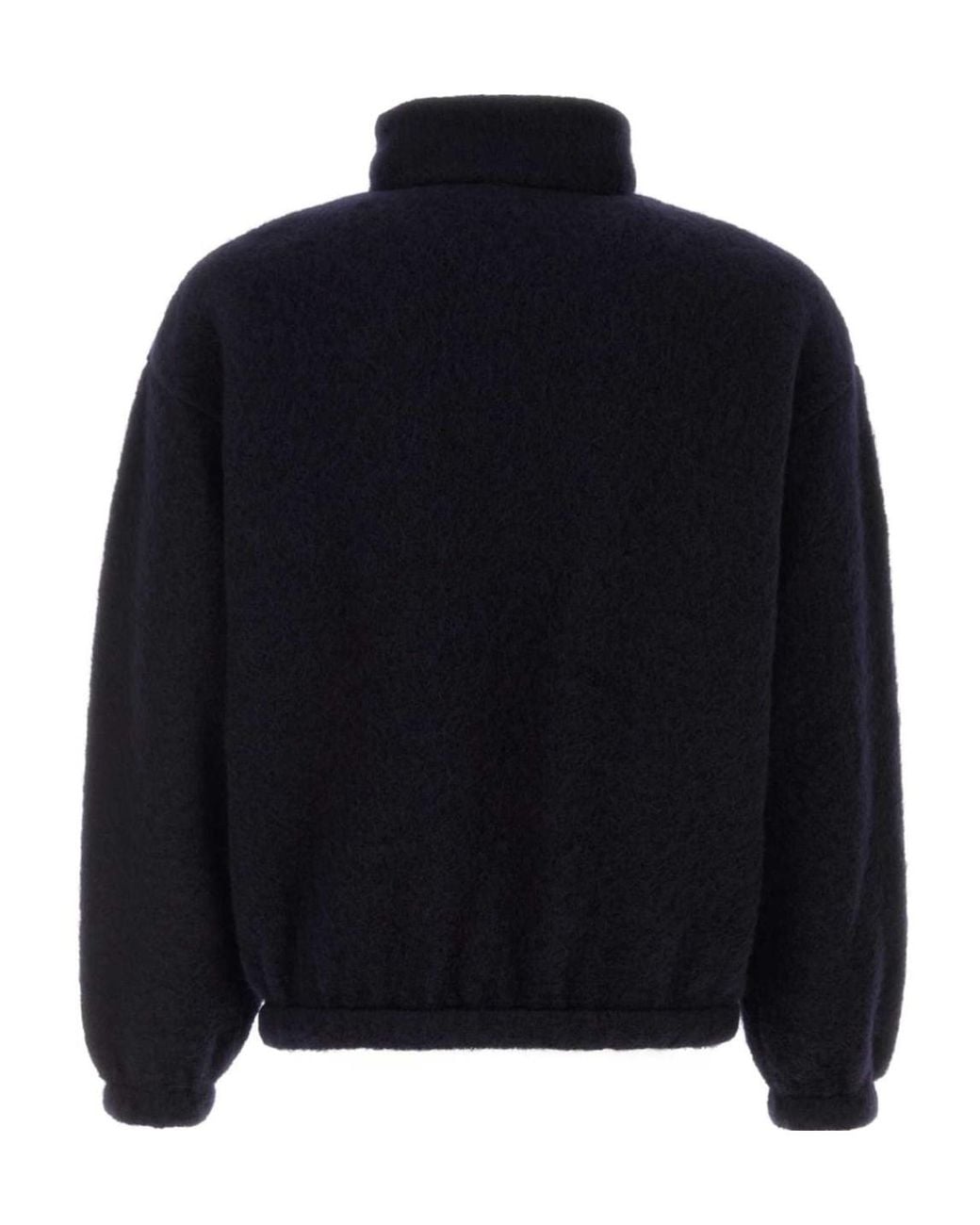 Jil Sander Black Half Zip High Neck Sweatshirt for men
