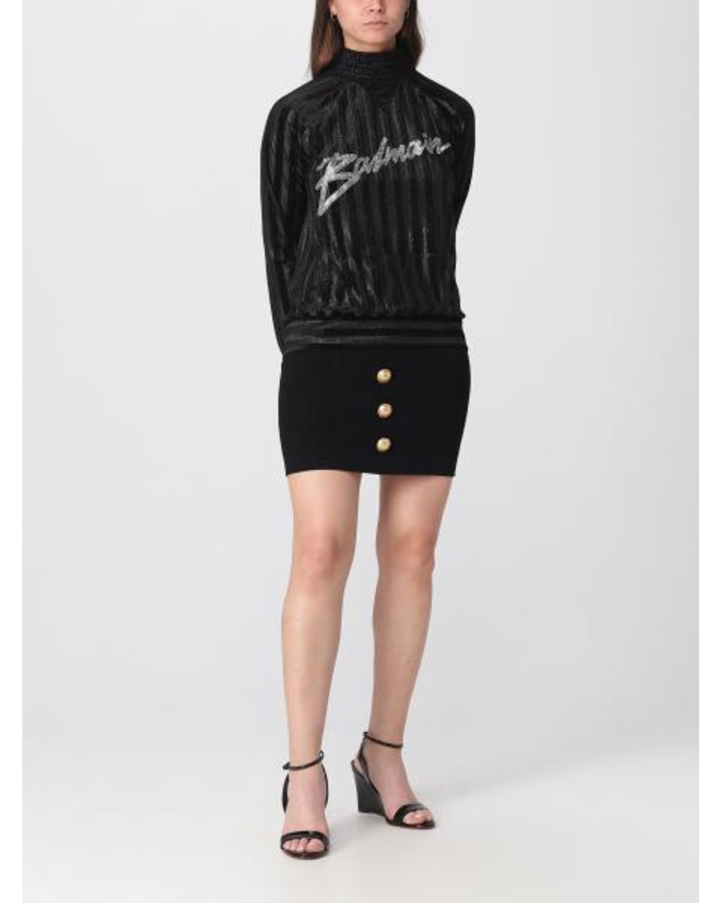 Balmain Black Logo-Embellished Sweatshirt