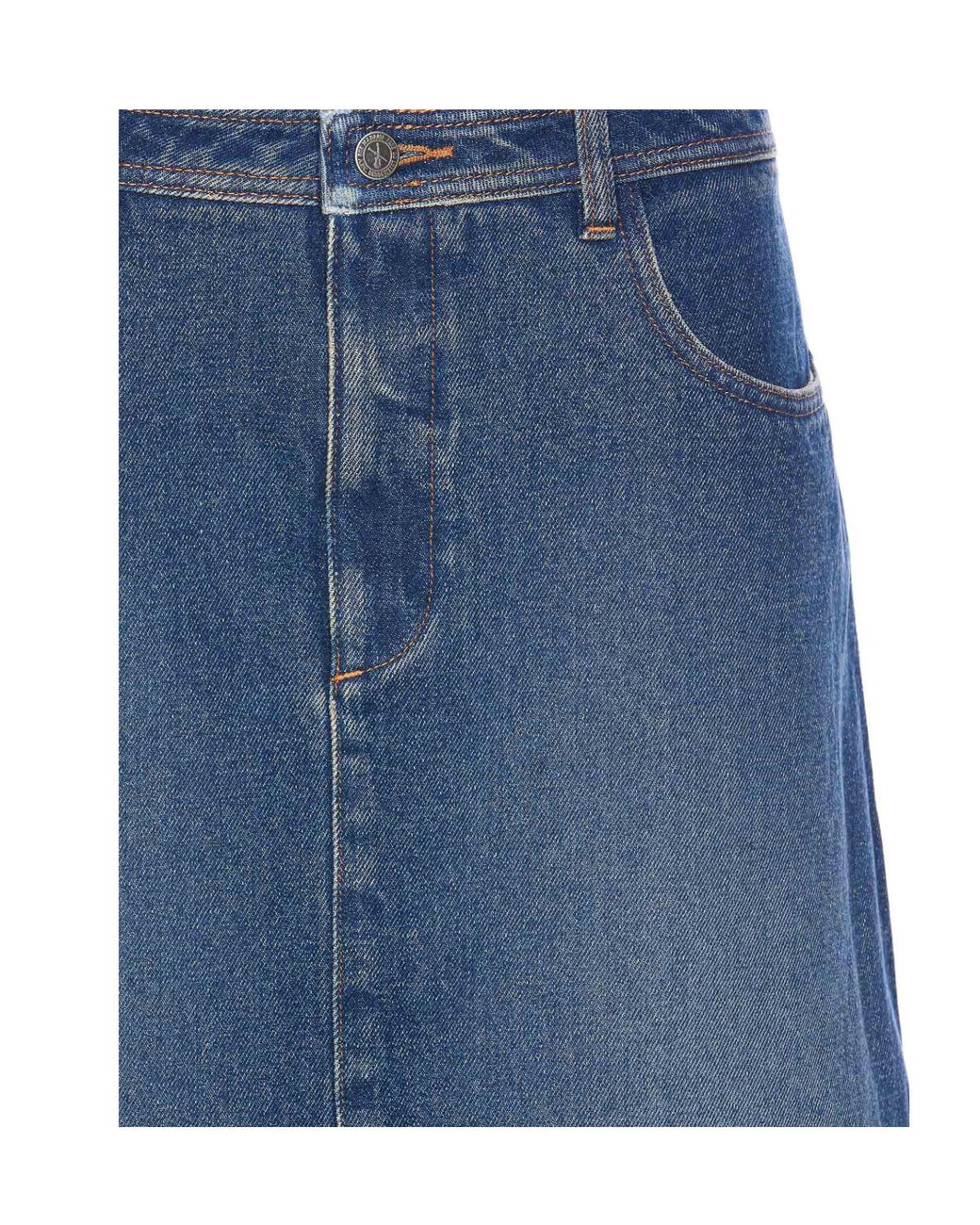 A.P.C. Blue Slit-Detailed Denim Skirt