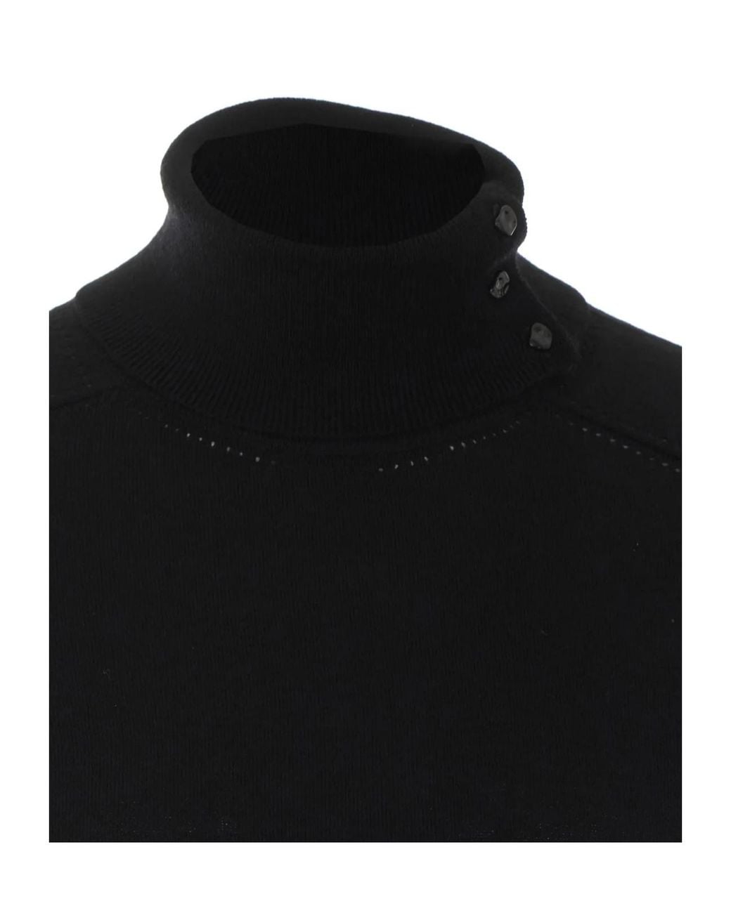 Liu Jo Black Button Cuff High Neck Knitted Sweater