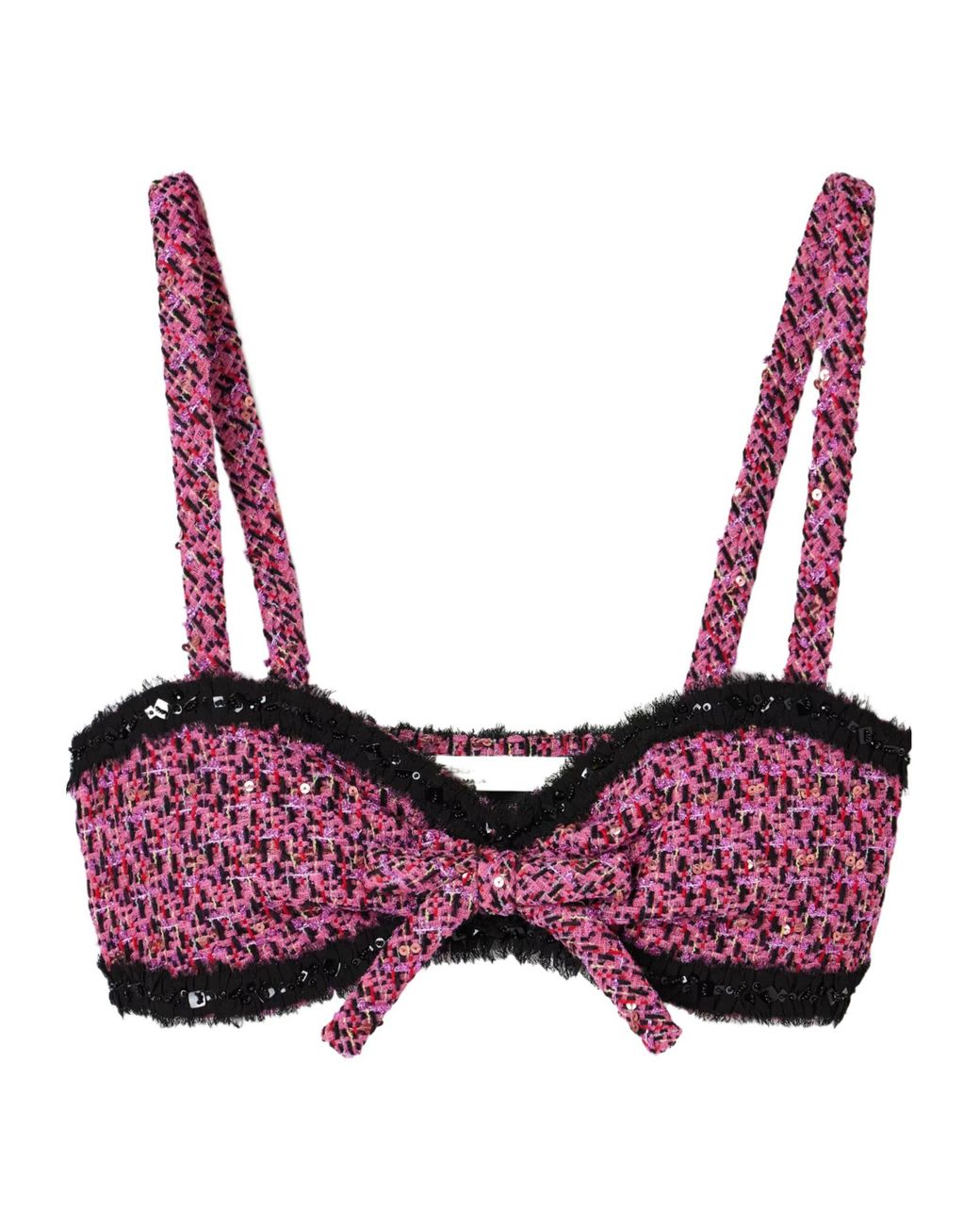 Alessandra Rich Purple Strapless Top