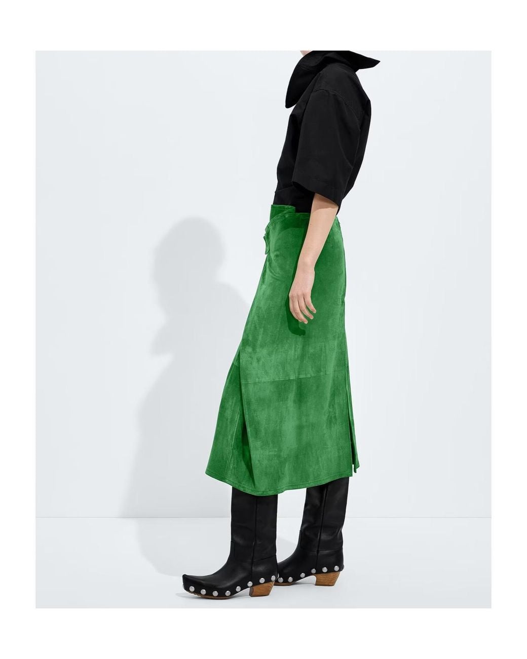 Bottega Veneta Green Zipper Skirt
