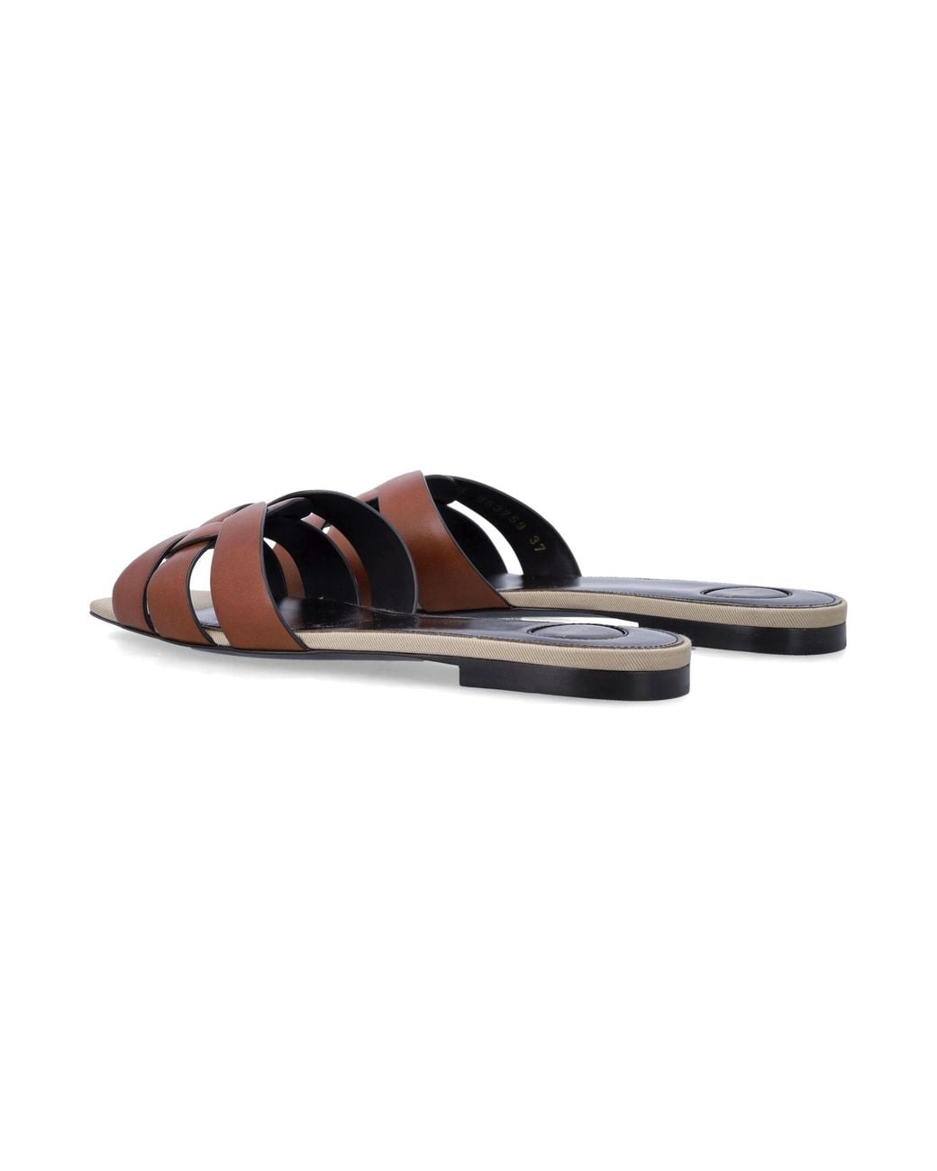 Saint Laurent Brown Tribute Slip-On Flat Sandals