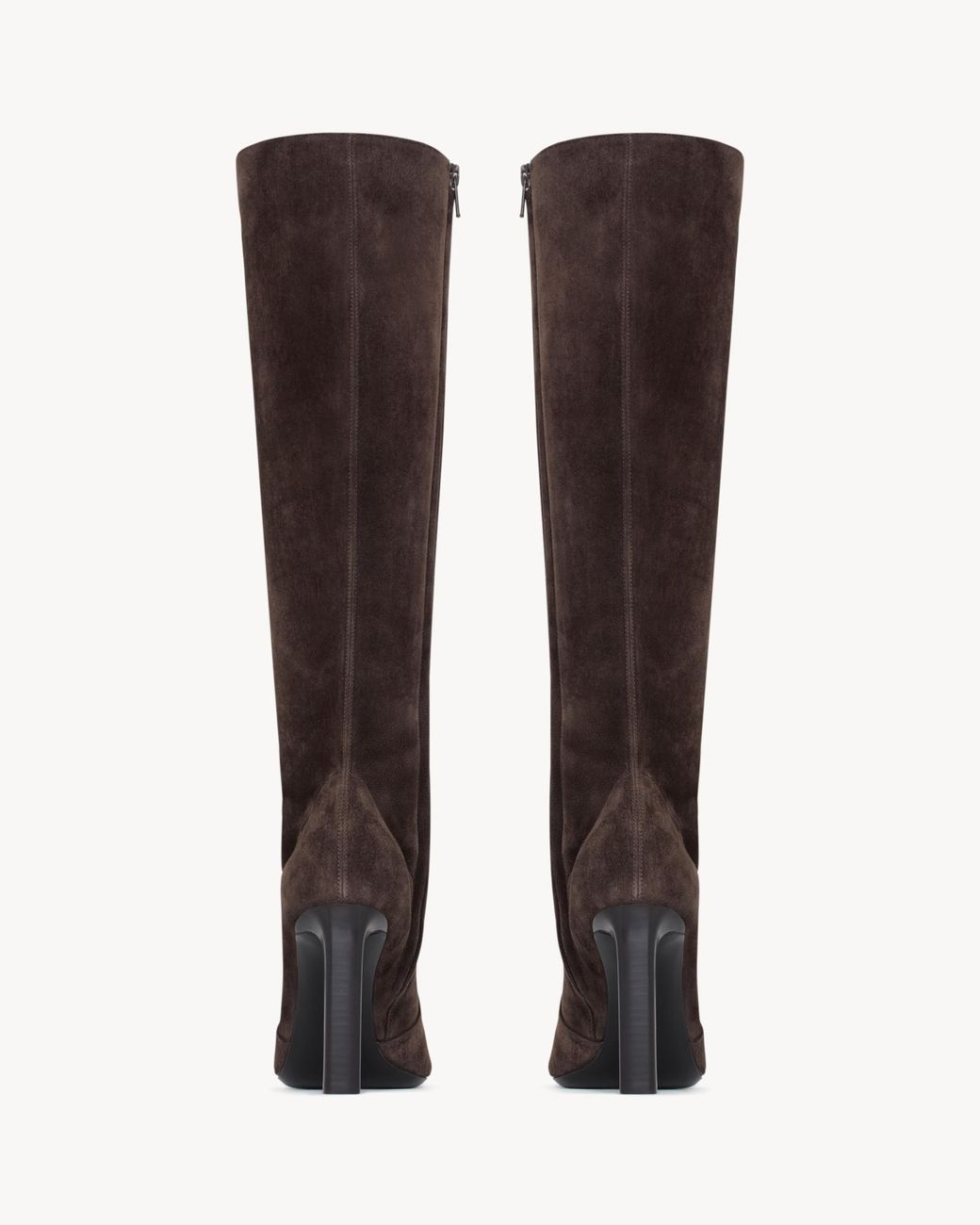 Saint Laurent Brown Francoise Pointed-Toe Knee-High Boots