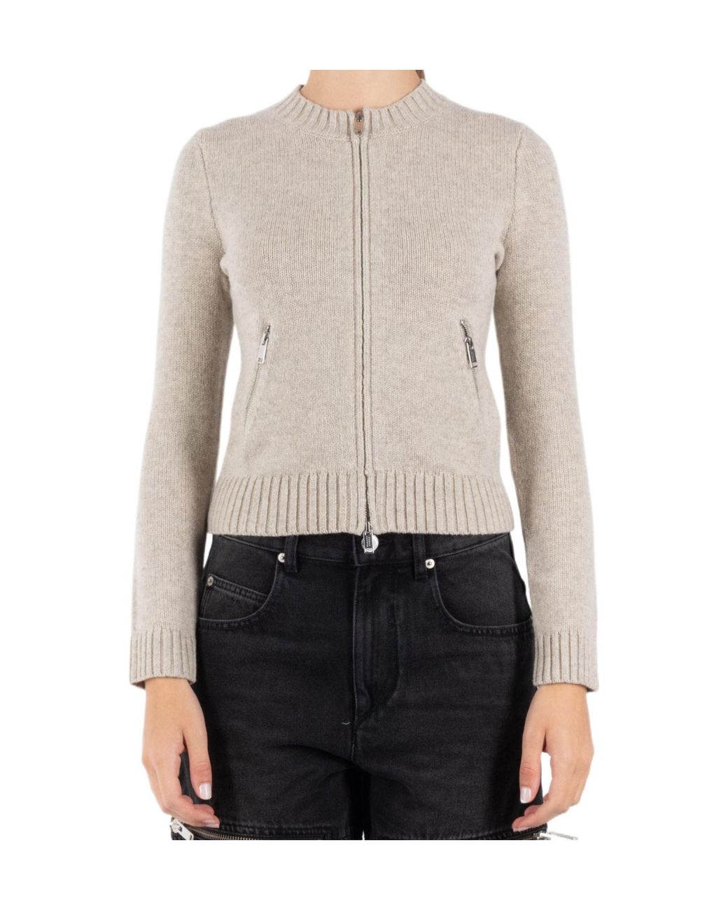 Isabel Marant White Long-Sleeved Knitted Cardigan