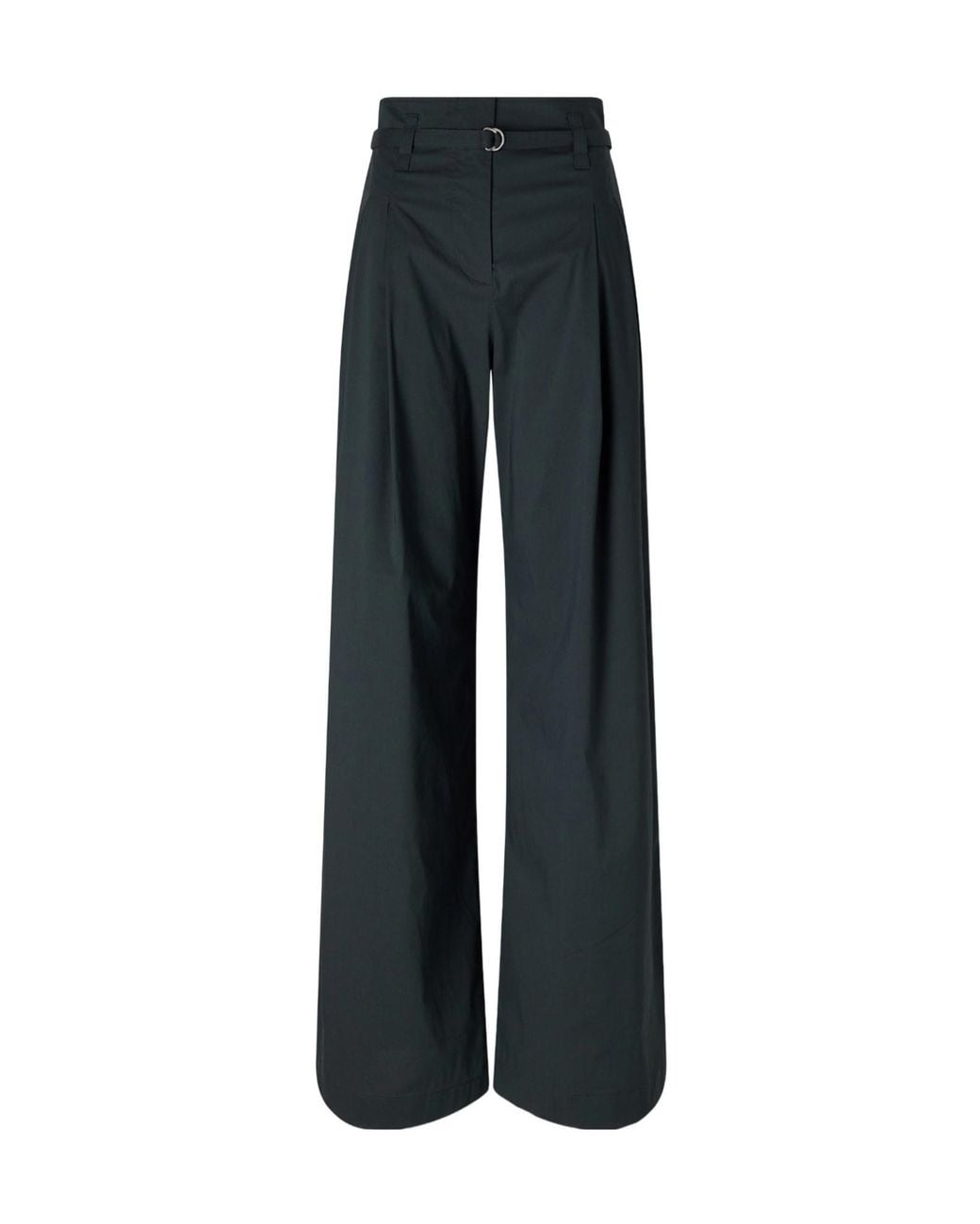Proenza Schouler Blue Belted Cotton-Blend Wide-Leg Pants