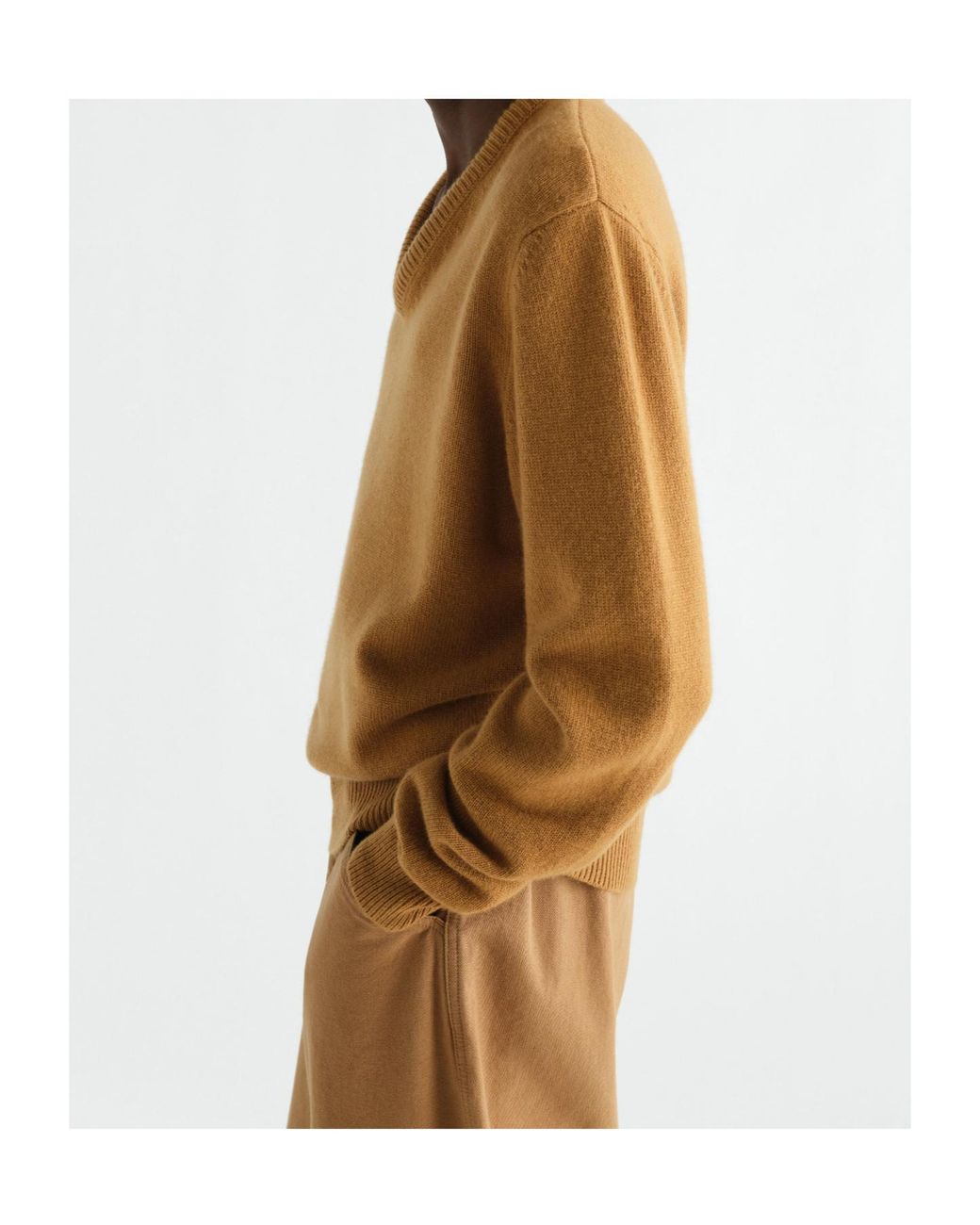 Lemaire Brown V-Neck Sweater for men