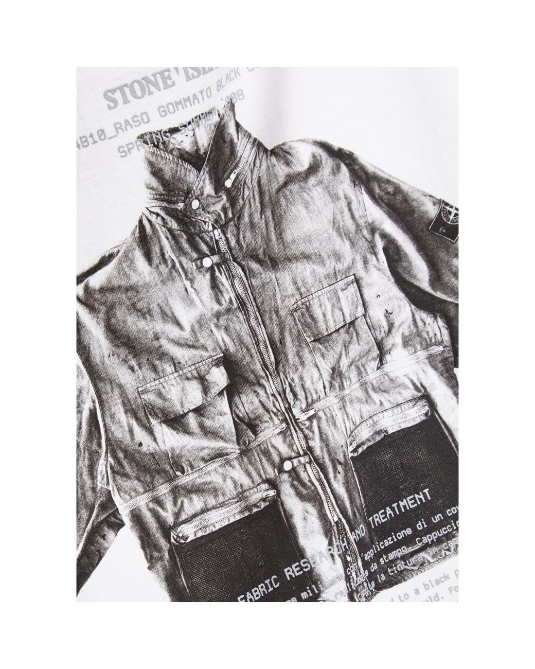 Stone Island White Simple Pure Cotton T-Shirt for men