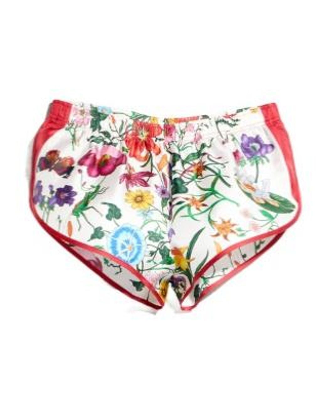 Gucci White Printed Silk Shorts