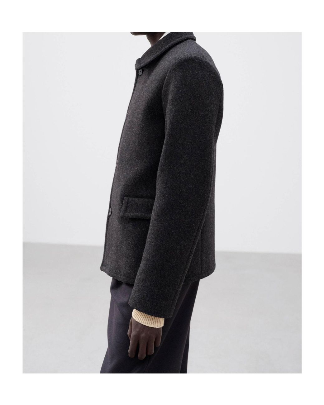 AURALEE Button-Up Coat in Black for Men | Lyst
