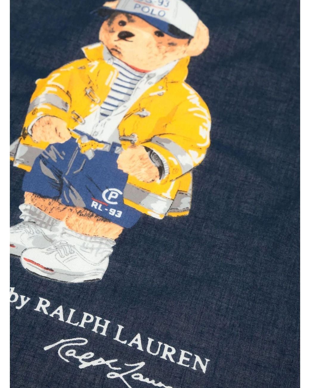 Polo Ralph Lauren Blue Polo Bear Rope-Print Scarf