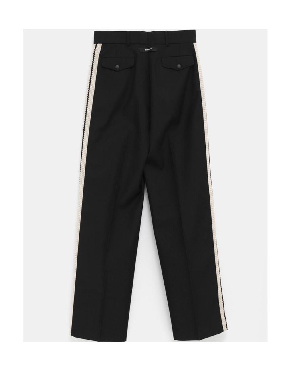 Palm Angels Black Side Striped Track Pants for men