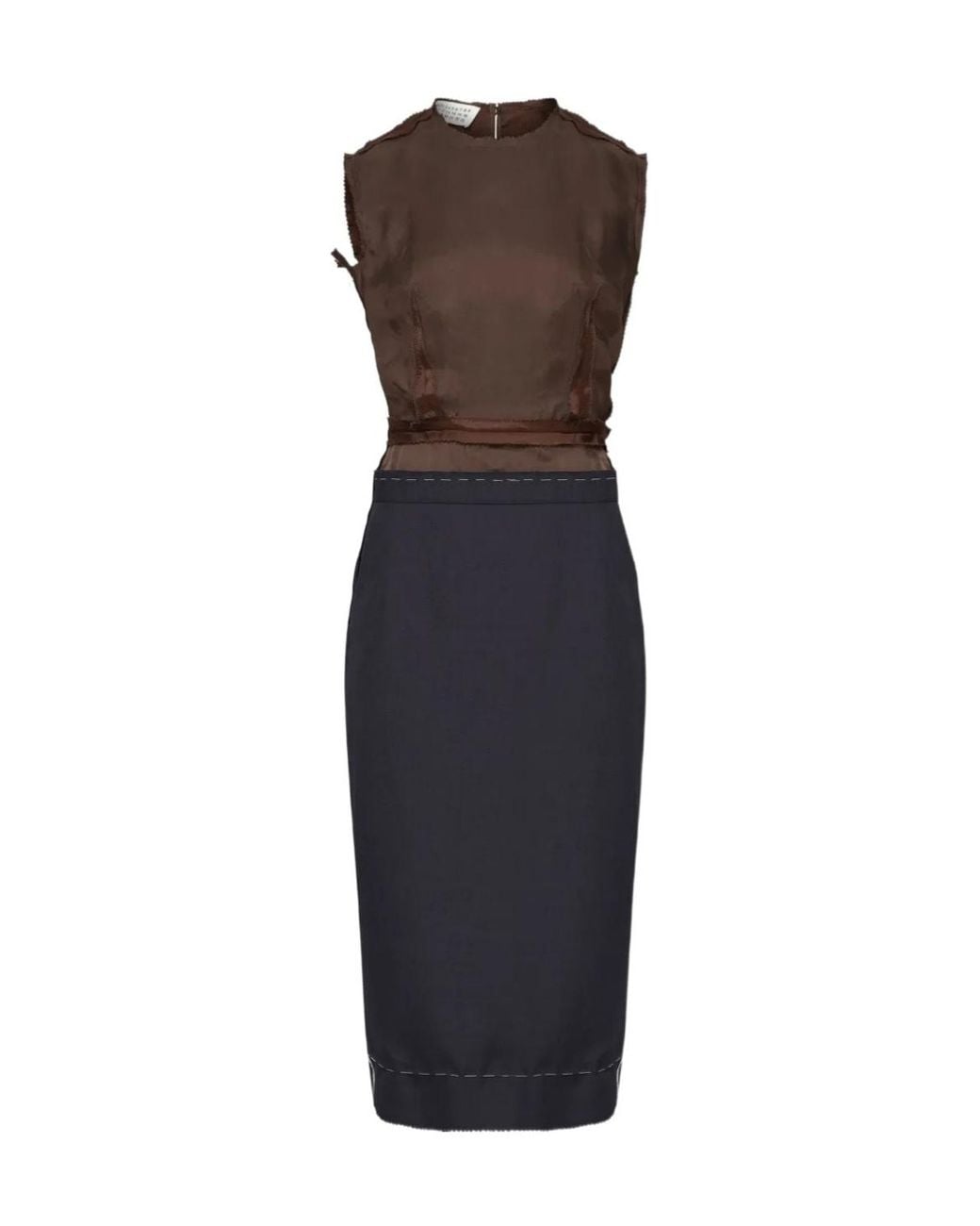 Maison Margiela Blue Sleeveless Midi Dress