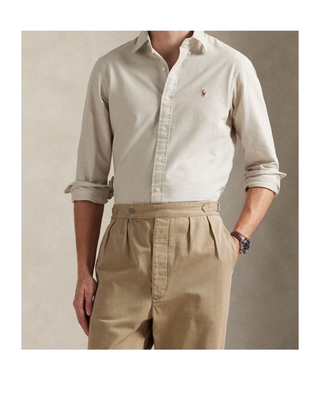 Polo Ralph Lauren White Slim Fit Oxford Long Sleeve Shirt for men