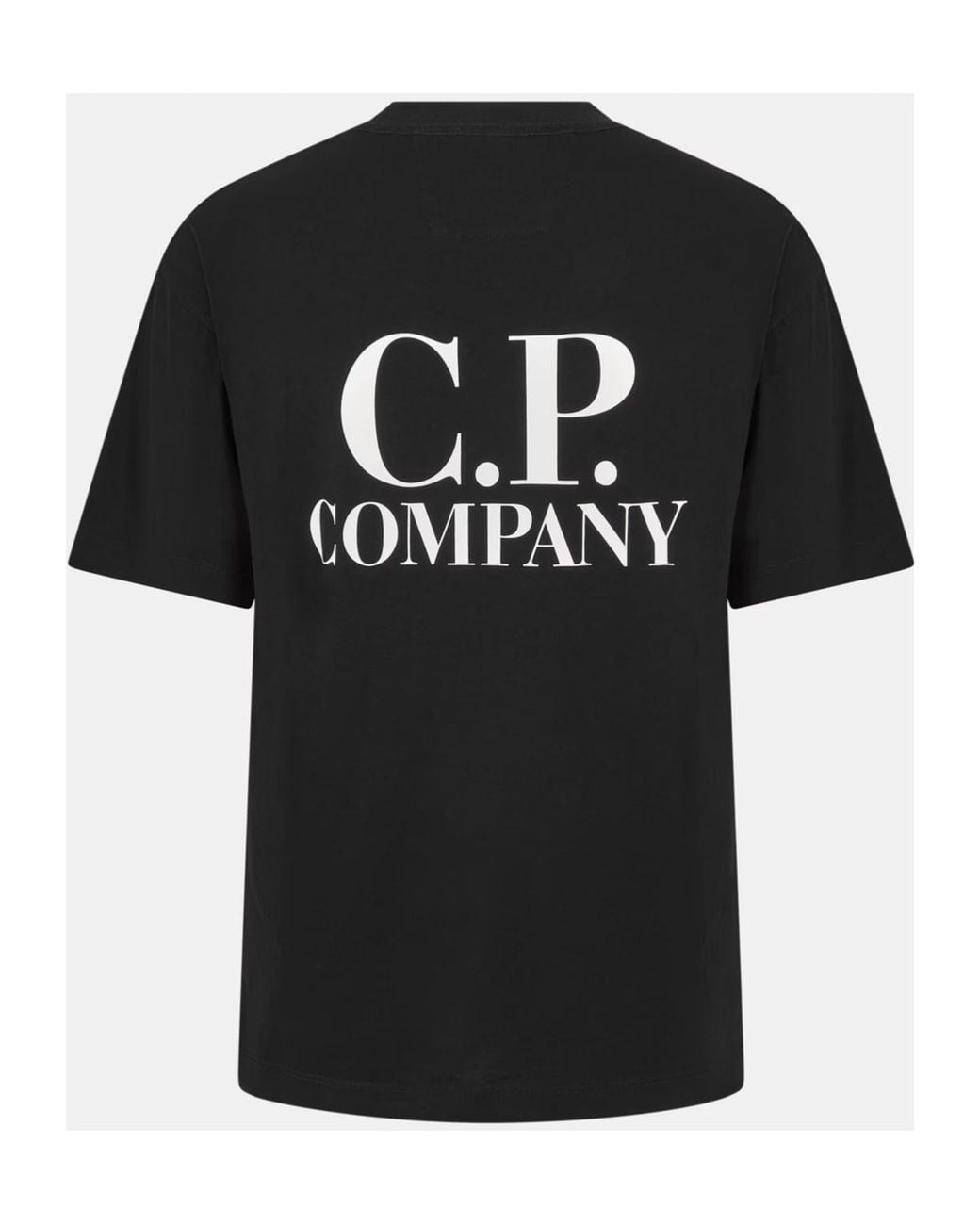 C P Company Black Logo Crew Neck T-Shirt for men