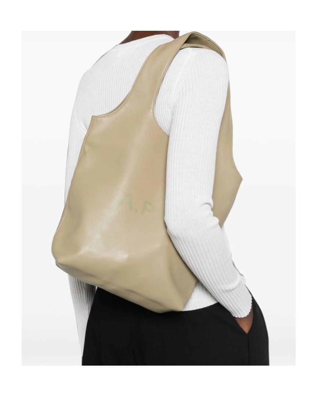 A.P.C. Natural Ninon Small Logo Tote Bag