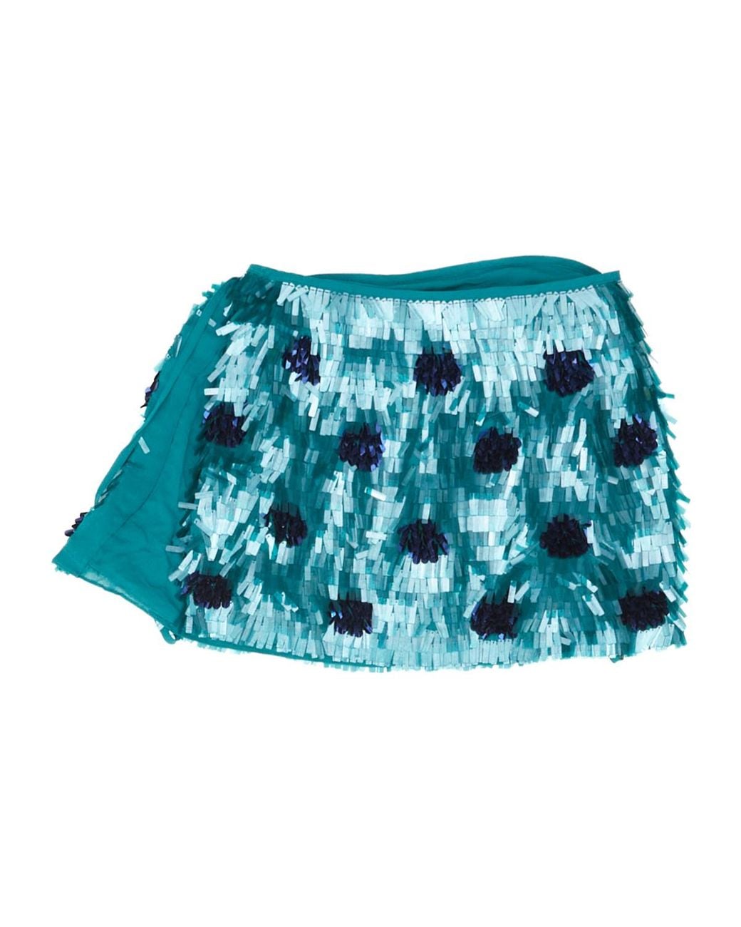 Dries Van Noten Blue Sequin Embellished Mini Skirt