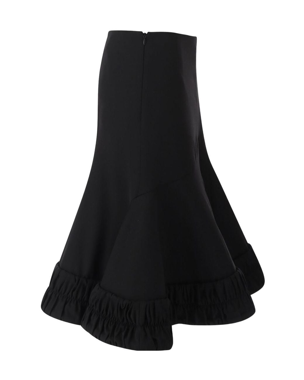 Dries Van Noten Black Flared Midi Skirt