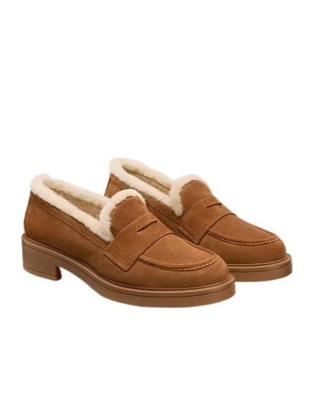 Stuart Weitzman Brown Celia Lite Shearling Loafer