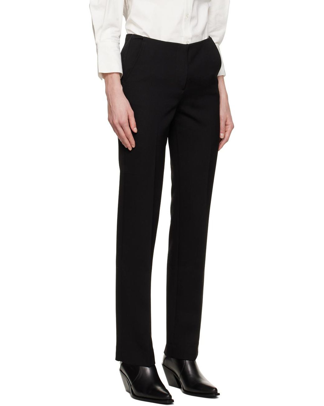 Anine Bing Black Straight-Leg Trousers