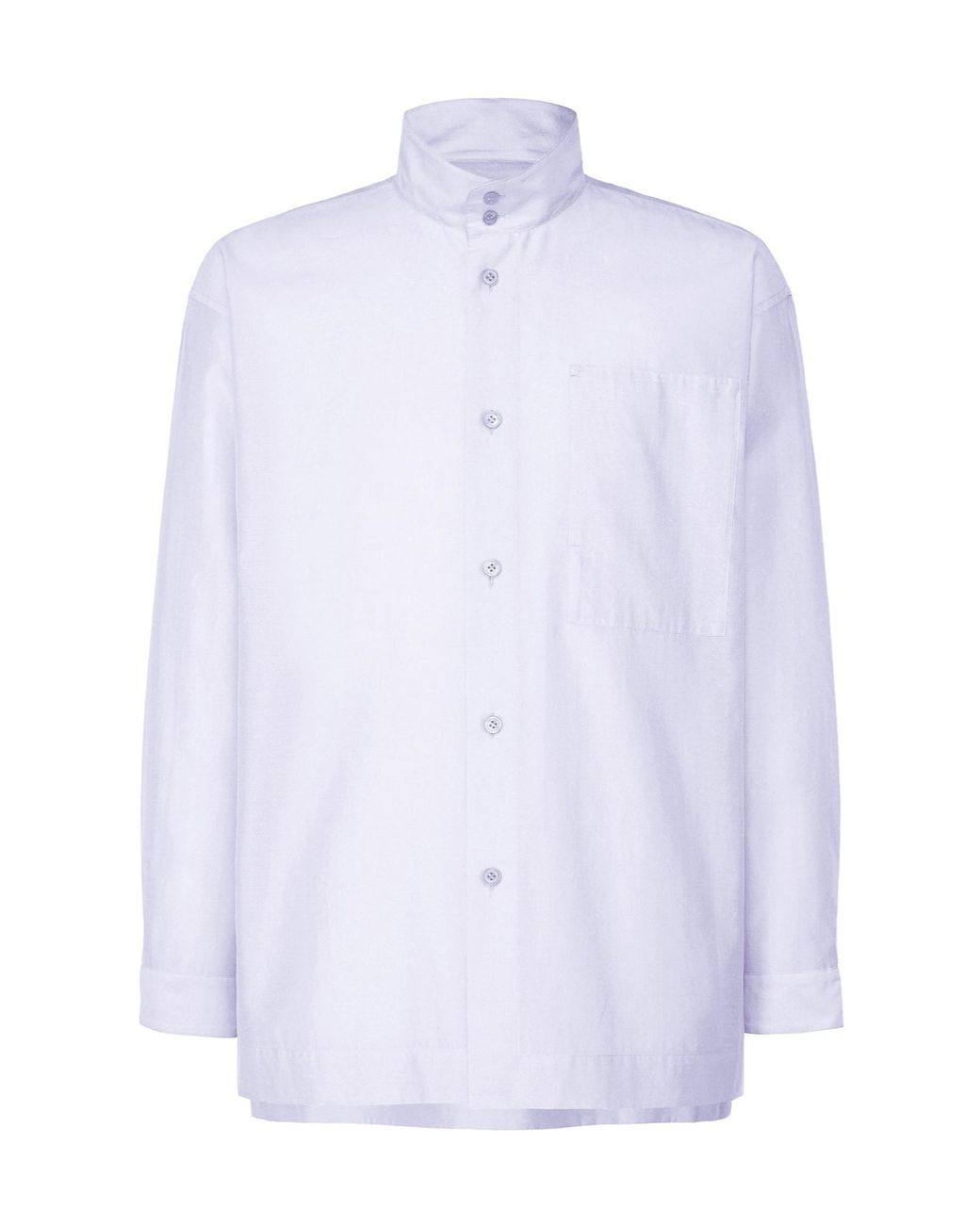Homme Plissé Issey Miyake White Button Pocket Shirt for men