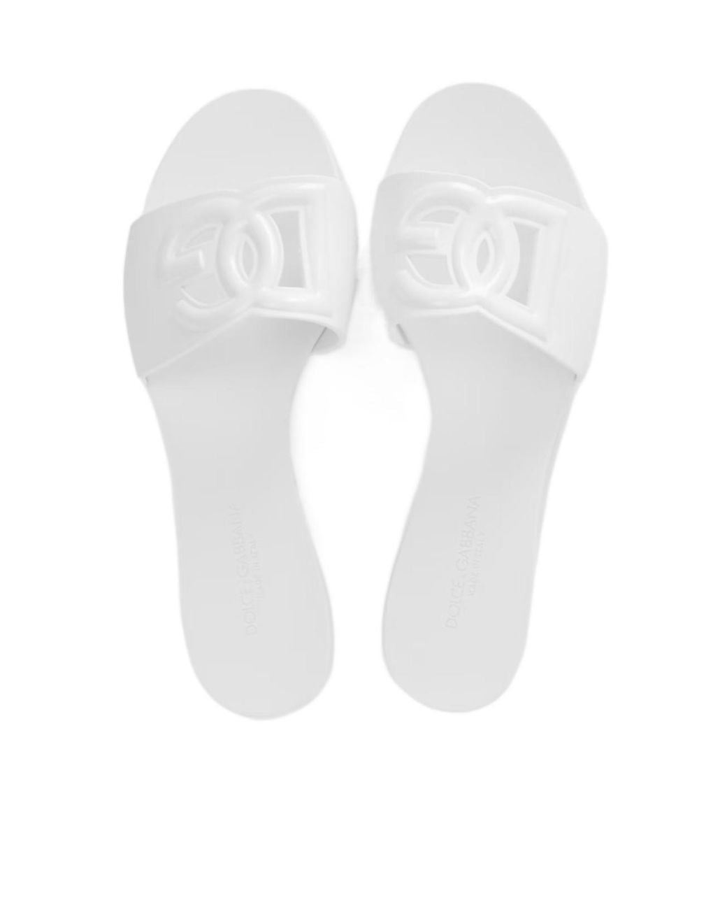 Dolce & Gabbana White Slide Sandals
