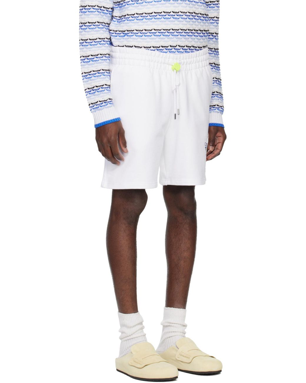 Casablanca White カサブランカ テニス クラブ ロゴ ショーツ for men