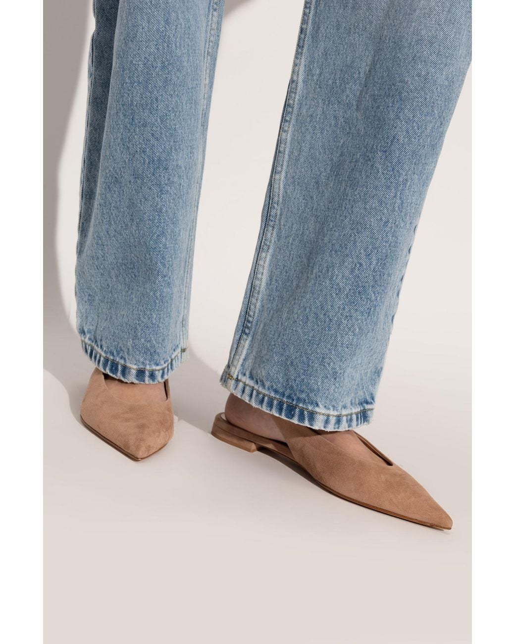 Gianvito Rossi Brown Robbie Pointed-Toe Ballerinas