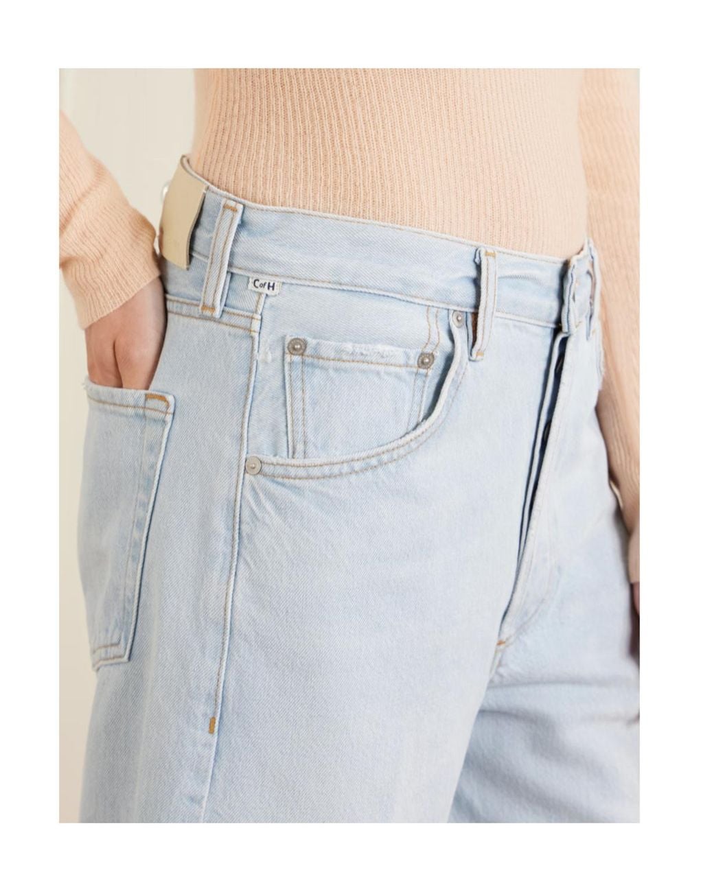 Citizens of Humanity Blue Ayla Baggy Mid-Rise Wide-Leg Jeans