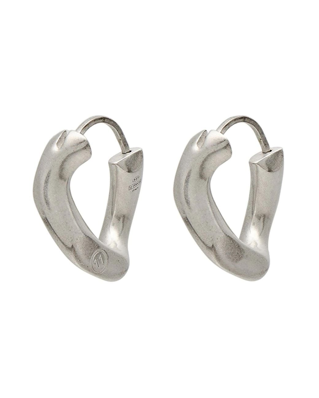 Maison Margiela White Minimalist Solid-Color Earrings